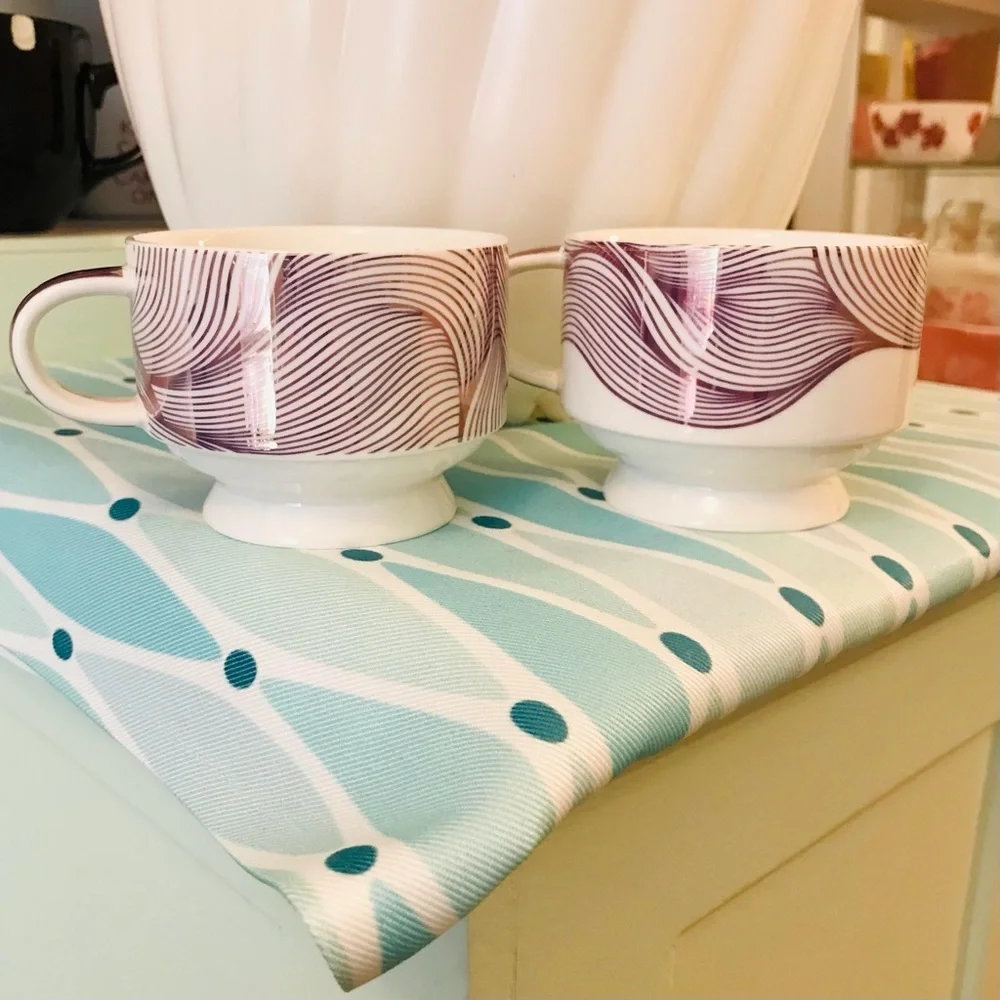 Davids Tea Rose Metallic Tea For Two Set cups pink purple white